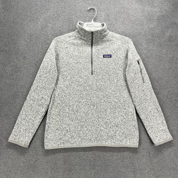 Patagonia Better‎ Sweater Womens Large Gray 1/4 Zip Mock Neck Pullover